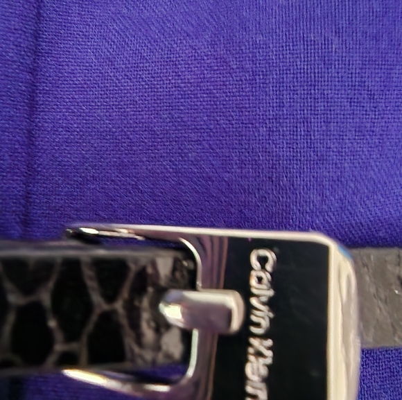 Calvin Klein Beautiful Blue Belted Sleeveless Pleated Dress - Picture 7 of 16